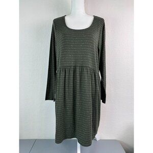 PureJill J.‎ Jill women's large green striped knit fit and flare mini dress